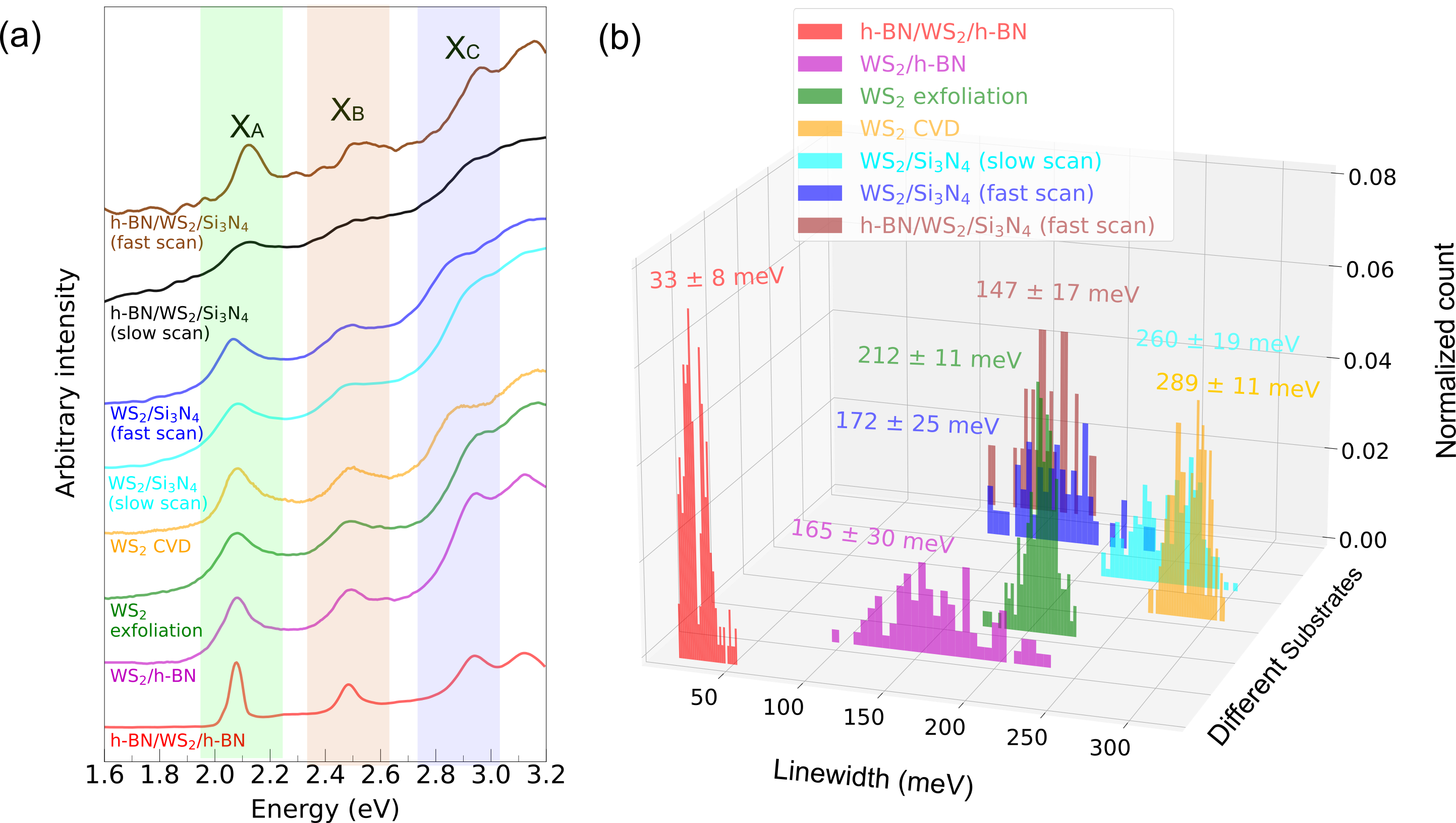 Substrate influence on transition metal dichalcogenide monolayer exciton absorption linewidth broadening